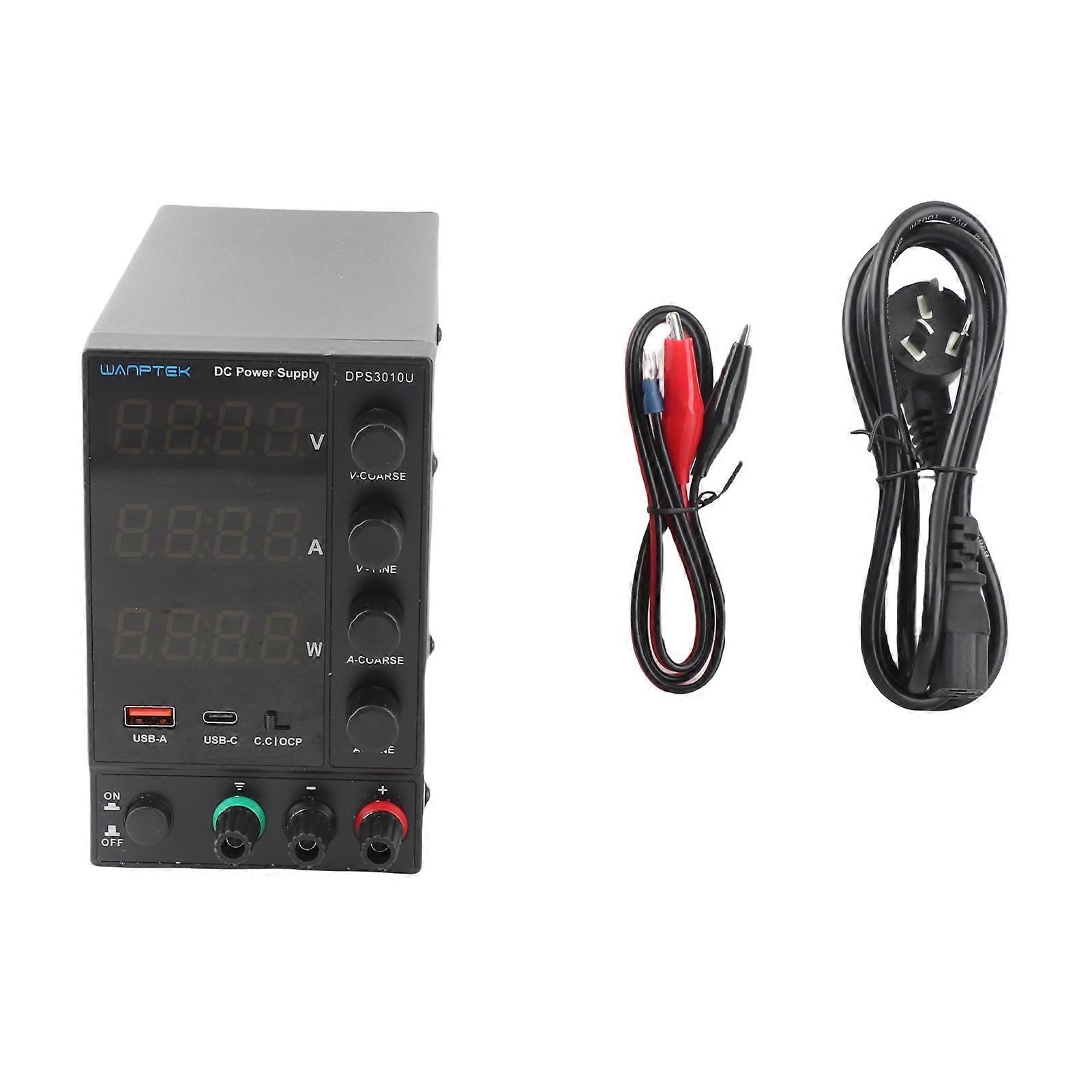 WANPTEK DPS3010U Switching DC Power Supply 0-30V 0-10A 300W 4 Digit LED Display High Precision Adjustable Mini Power Supply AC 115V/230V 50/60Hz
