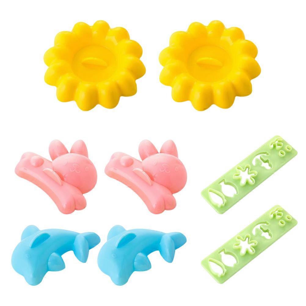 DIY Rice Ball Molds for Home Use Made of PP Assorted Color Easy to Carry 8 Pieces