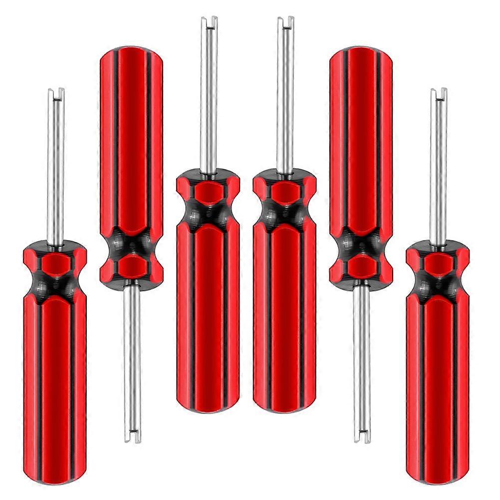Tire Stem Install Tool Valve Core Replacement Square Shape Red Color 45 Steel 6Pcs