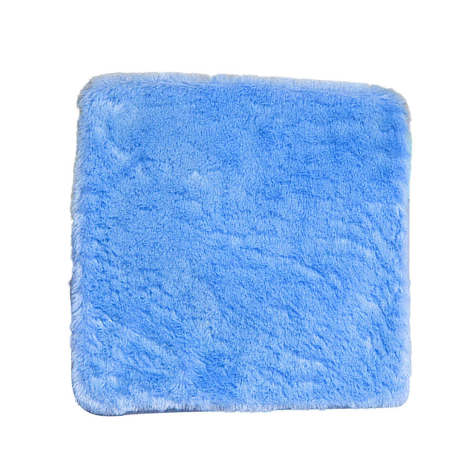 Pet Sleeping Pad Soft Warm Prevent Slip Washable Cat Bed Mat with Back Canvas Pocket for All Seasons Blue Square