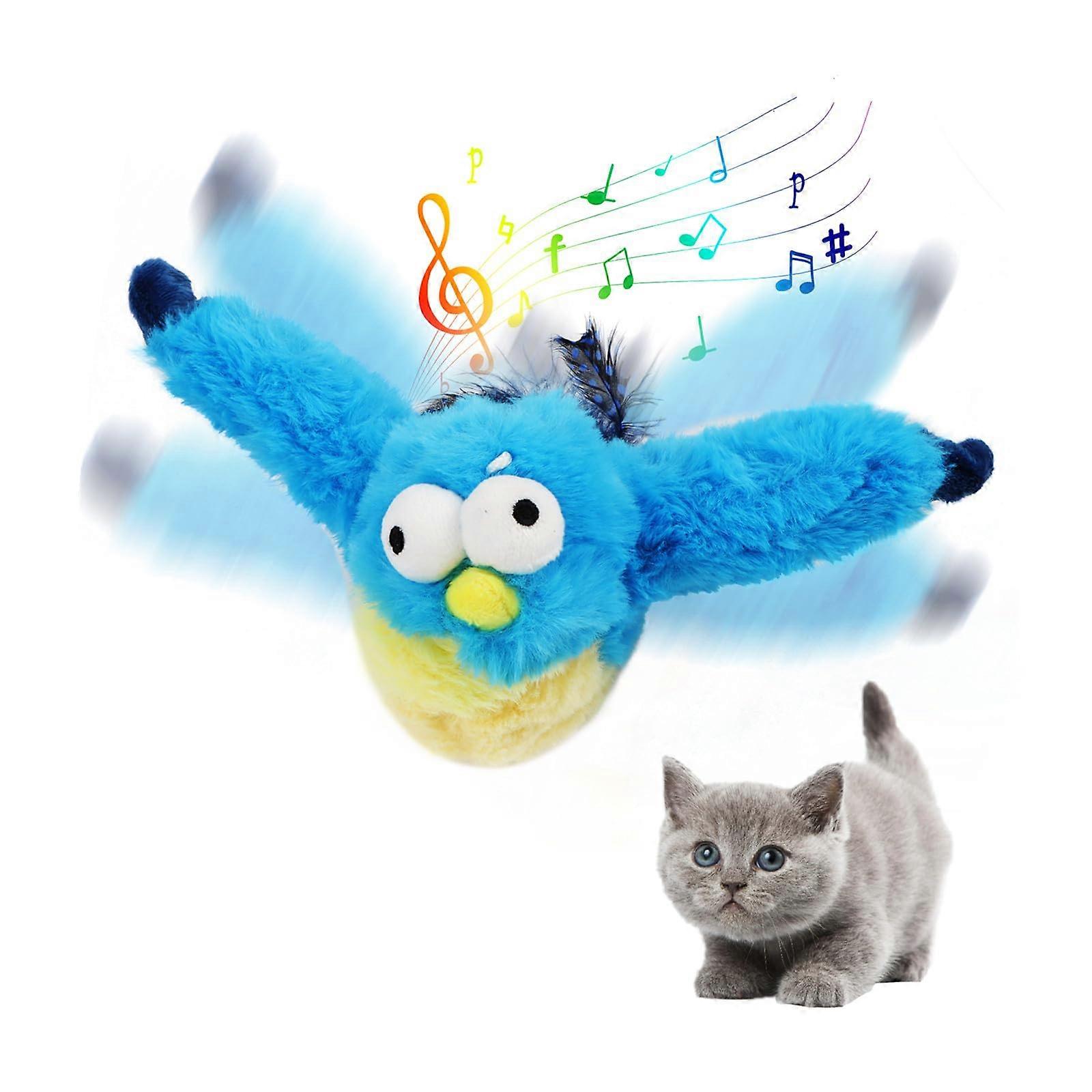 Cat Toy Flutter Bird - Electric Interactive Plush Bird Toy with Realistic Flutter and Chirp Sounds for Cats