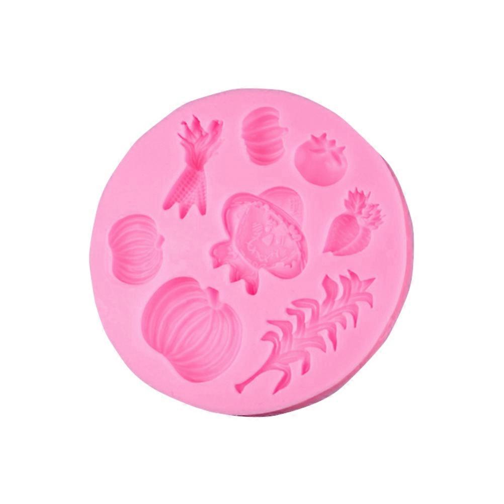 Cake Mold Baking Pan Vegetable Pumpkin Fondant Cake Tool Beginners 8.7x8.7x1.1cm Pink 1Pack