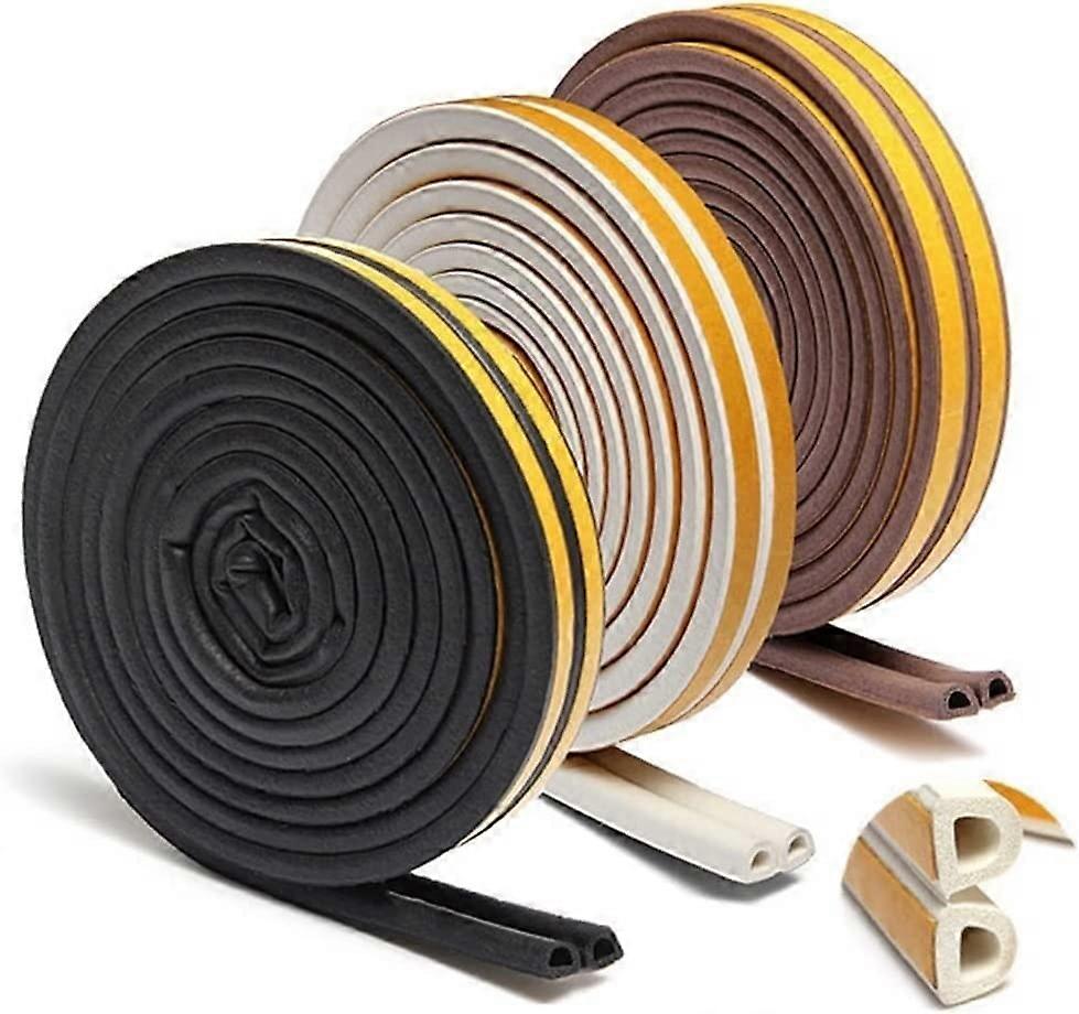 Window Seal Strip, 2 x 5 m DPE SelfAdhesive, AntiCollision Rubber Strips, Gray E