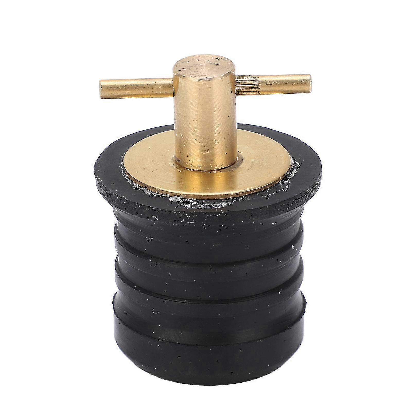 Brass T Handle Drain Plug with Rubber Seal Rust Resistant Marine Boat Accessory 1.25in/32mm