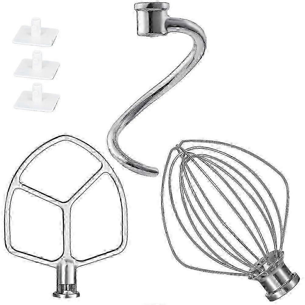 6 QT Gancio per impastare, frusta a filo e paletta a lama piatta per impastatrici in acciaio inossidabile