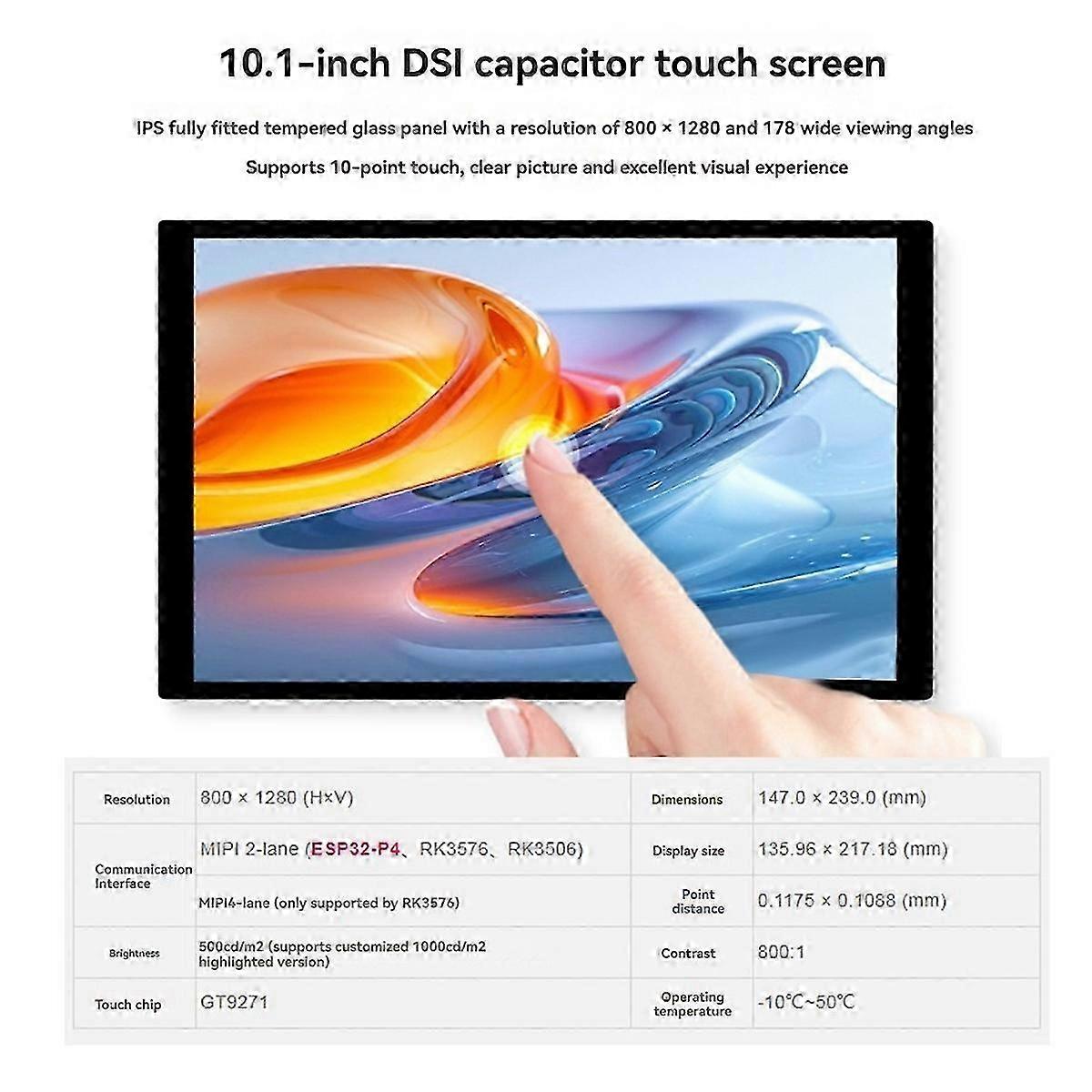 Esp32-p4-nano Development Board+10.1inch Display Full Kit Dual-core