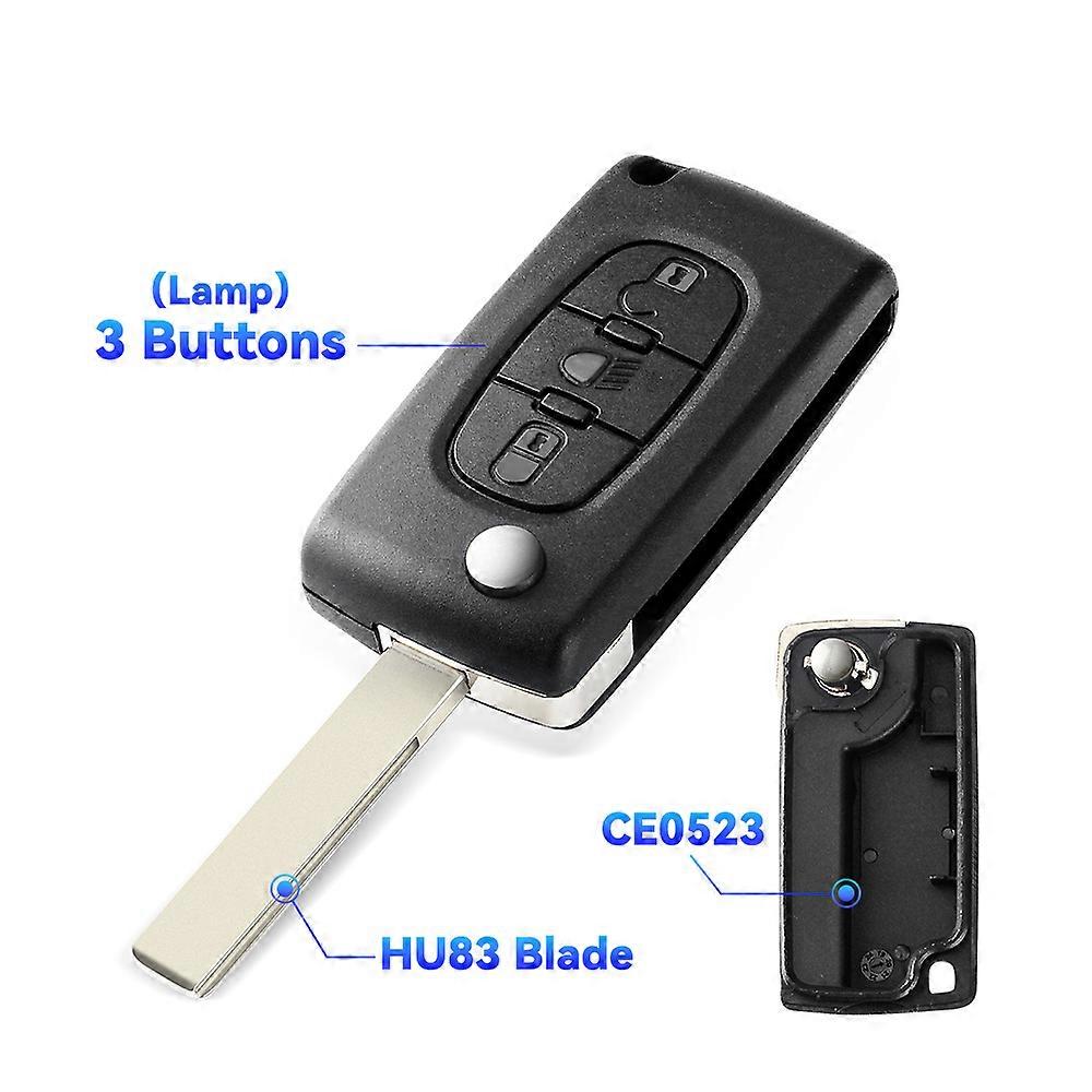 シトロエン C2 C3 C4 C5 ベルランゴ Xsara ピカソ フリップ リモート カー キー シェル ~00307