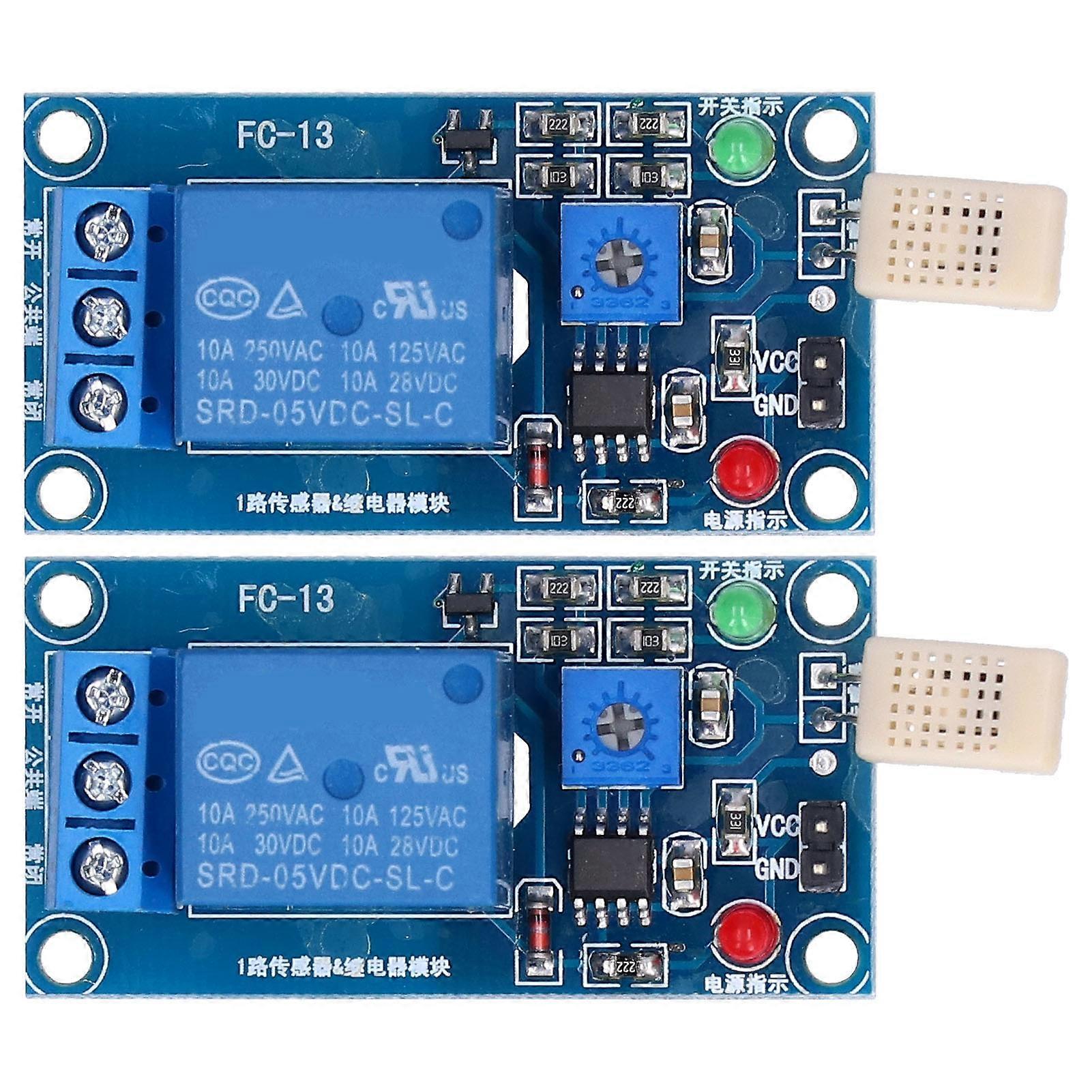 2 Pcs DC 5V Humidity Sensor Relay Switch PCB Humidity Control Switch Module for Power Distribution
