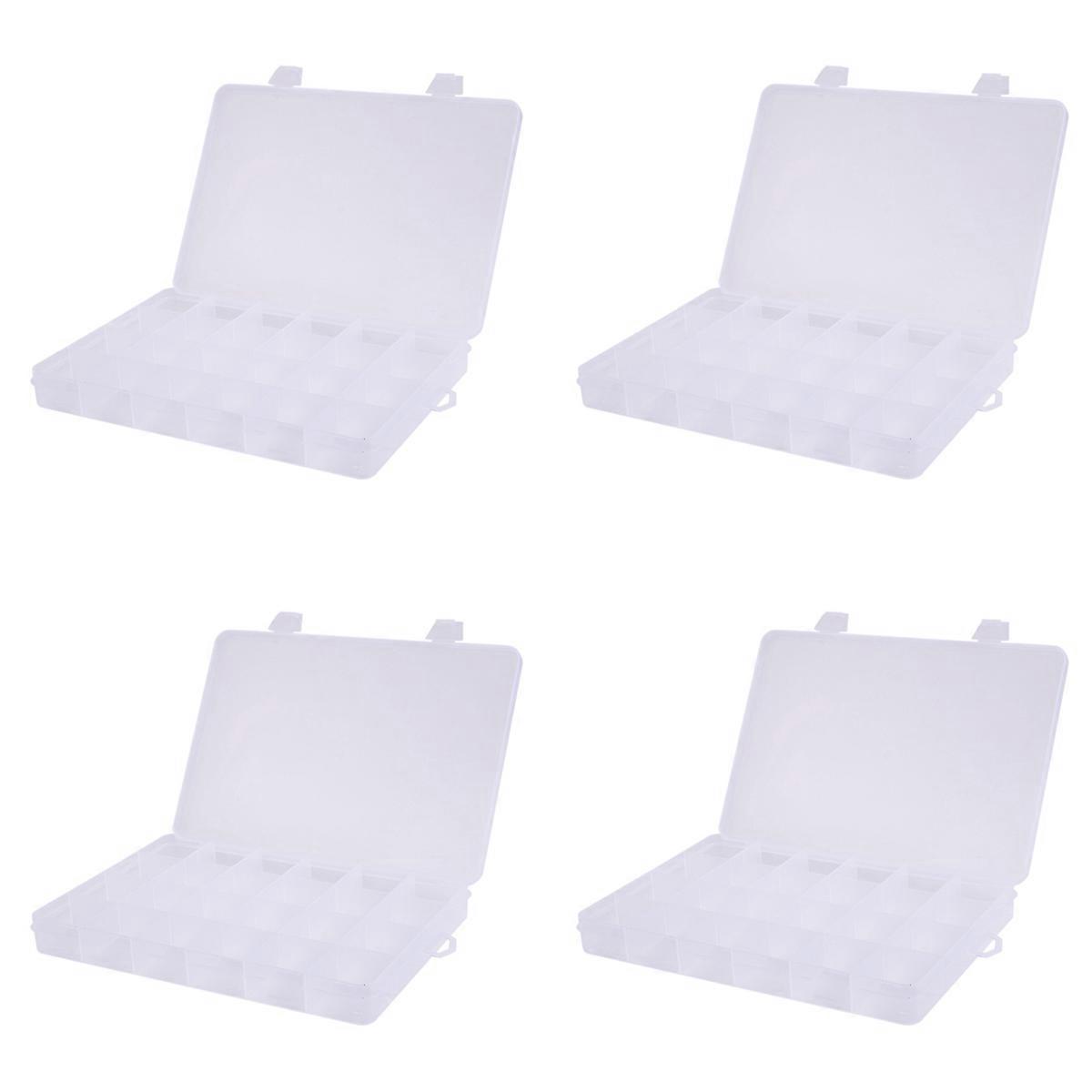 24 Compartments Plastic Box Case Jewelry Bead Storage Container