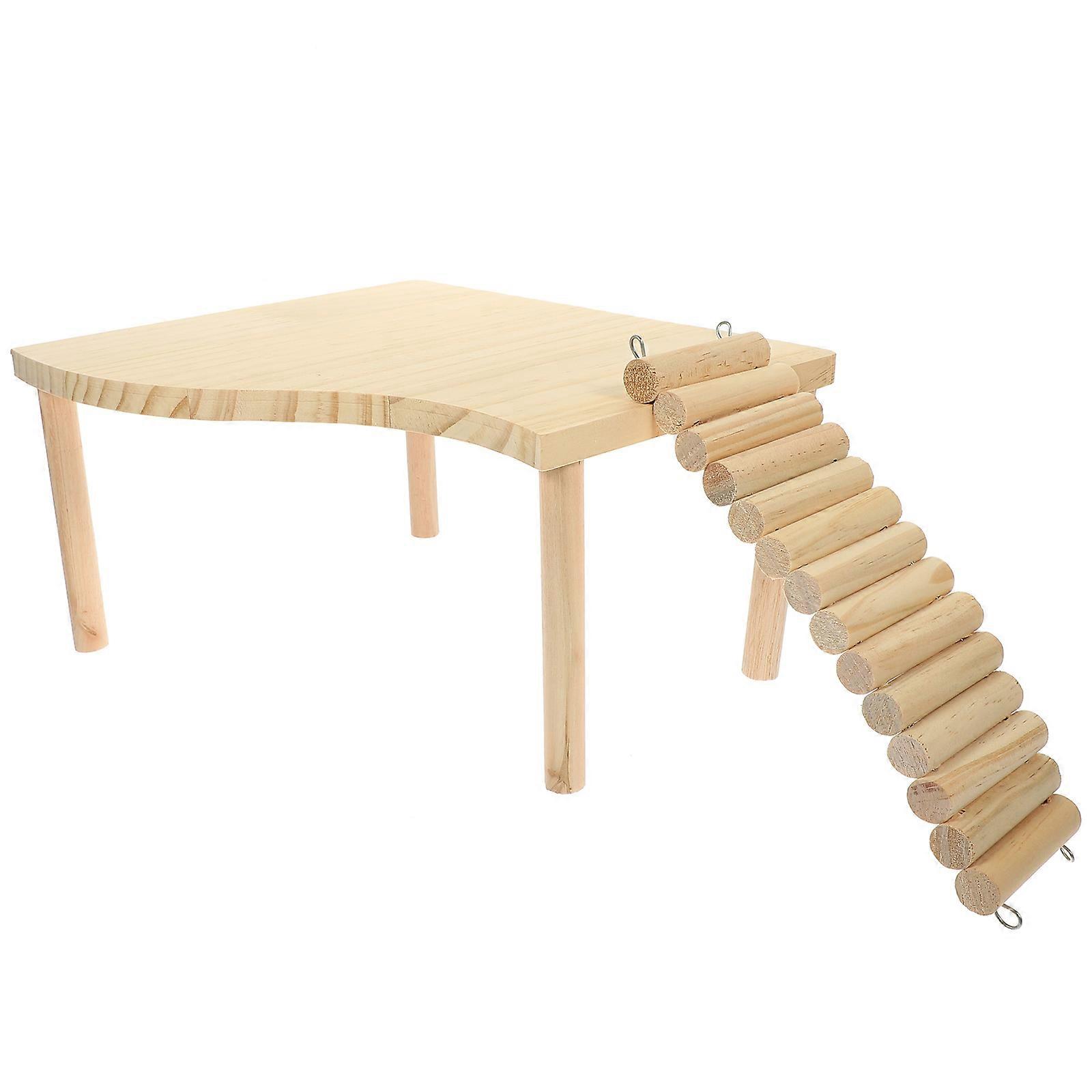 Wooden Hamster Platform for Cage Decor – Multi Functional Climbing Accessory for Hamsters and Chinchillas