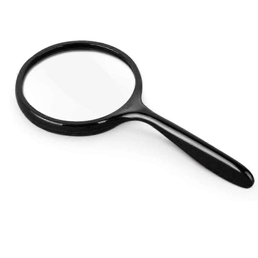 Visually enhancing magnifying glass, double optical lens, including 45x magnification for reading, for coins, for seniors (small, black).
