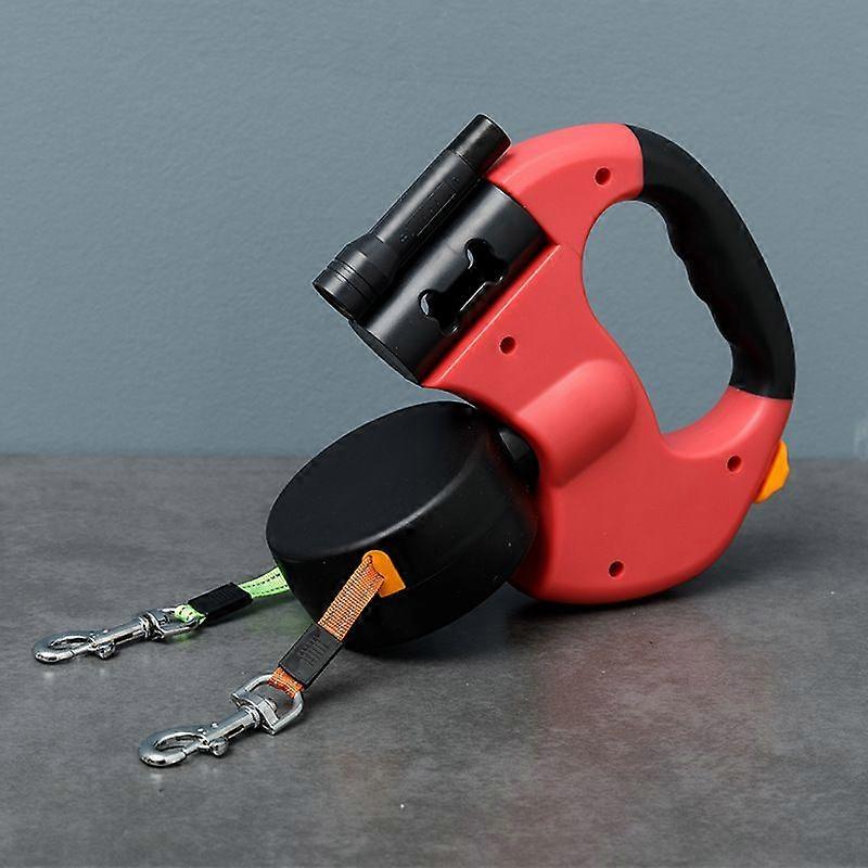 double leash for 2 dogs, double retractable dog leash, double leash with light, 3m dog leash, extendable leash with comfortable ergonomic handle, dog