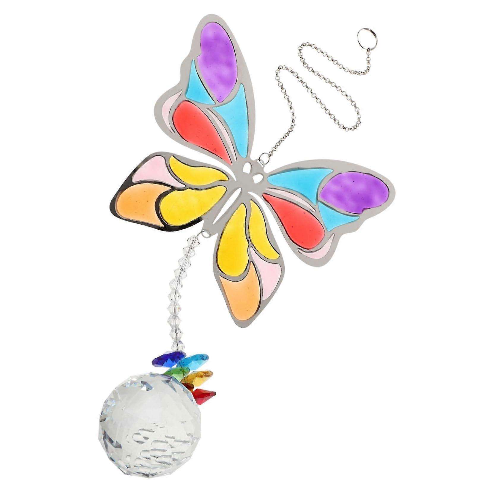 Colorful Butterfly Crystal Suncatcher Hanging Window Decor for Home and Garden Decorative Light Catcher with Vibrant Color Effects