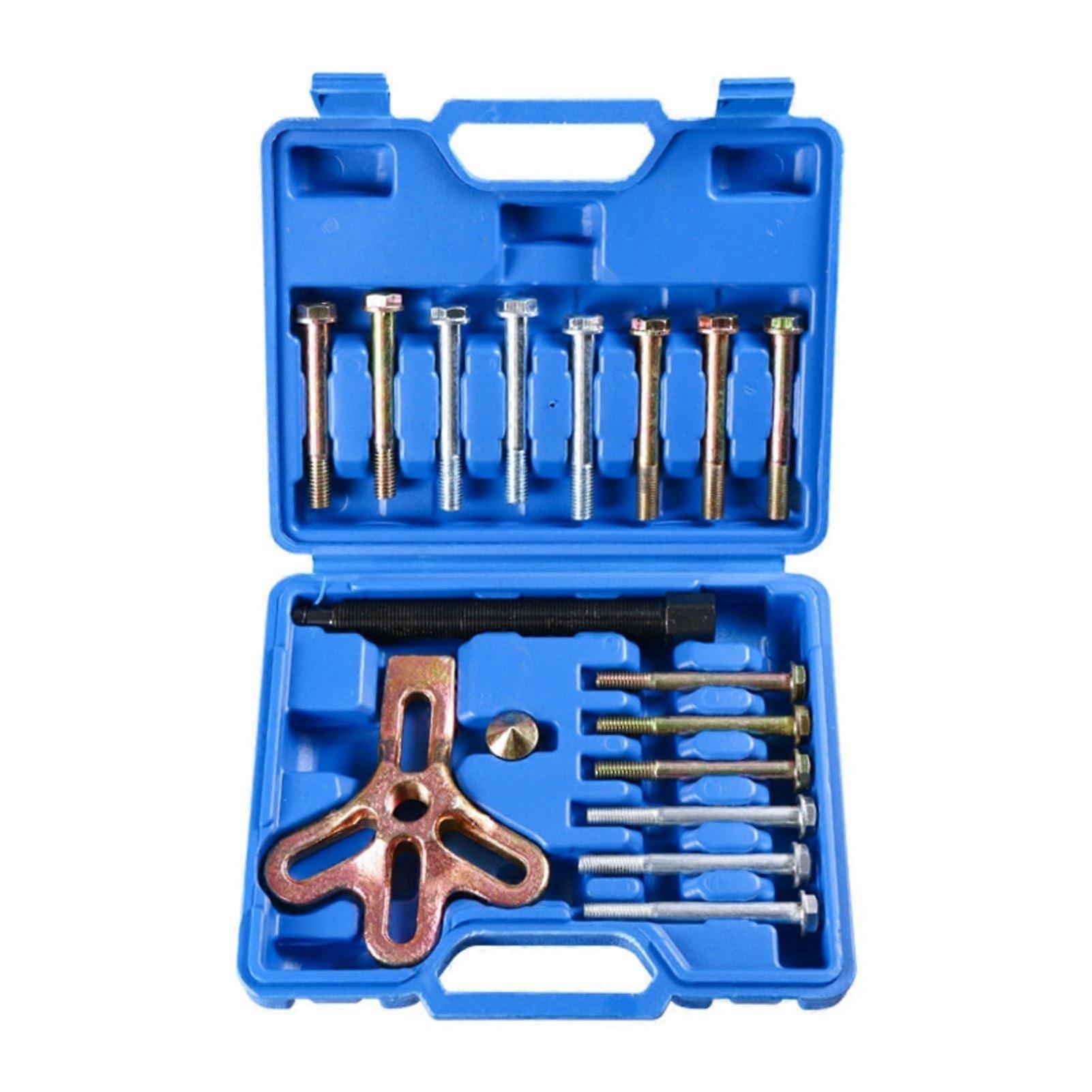 17-Piece Steering Wheel Puller Removal Tool Set with Vibration Dampers for Automotive High-Performance Crankshaft Gear Puller
