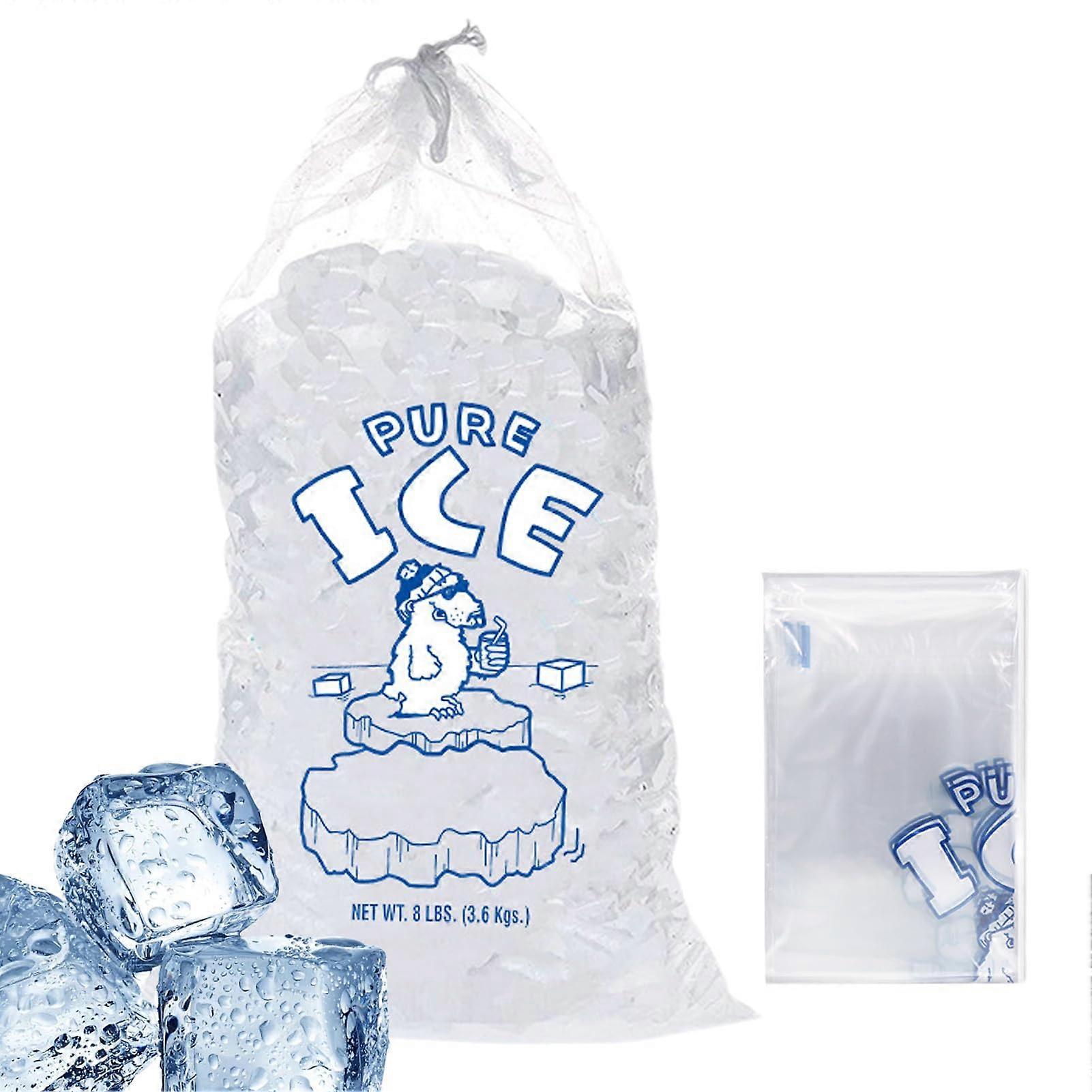 Ice packs, 10 pieces sturdy ice bags with drawstring, reusable bag, empty ice bags, ice bags for ice machine storage freezer keeper 20 pounds.