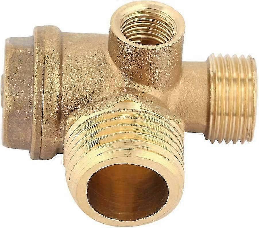 3 Port Compressor Check Valve Male Threaded Tube Connector 20*16*10mm (20*16*10mm)