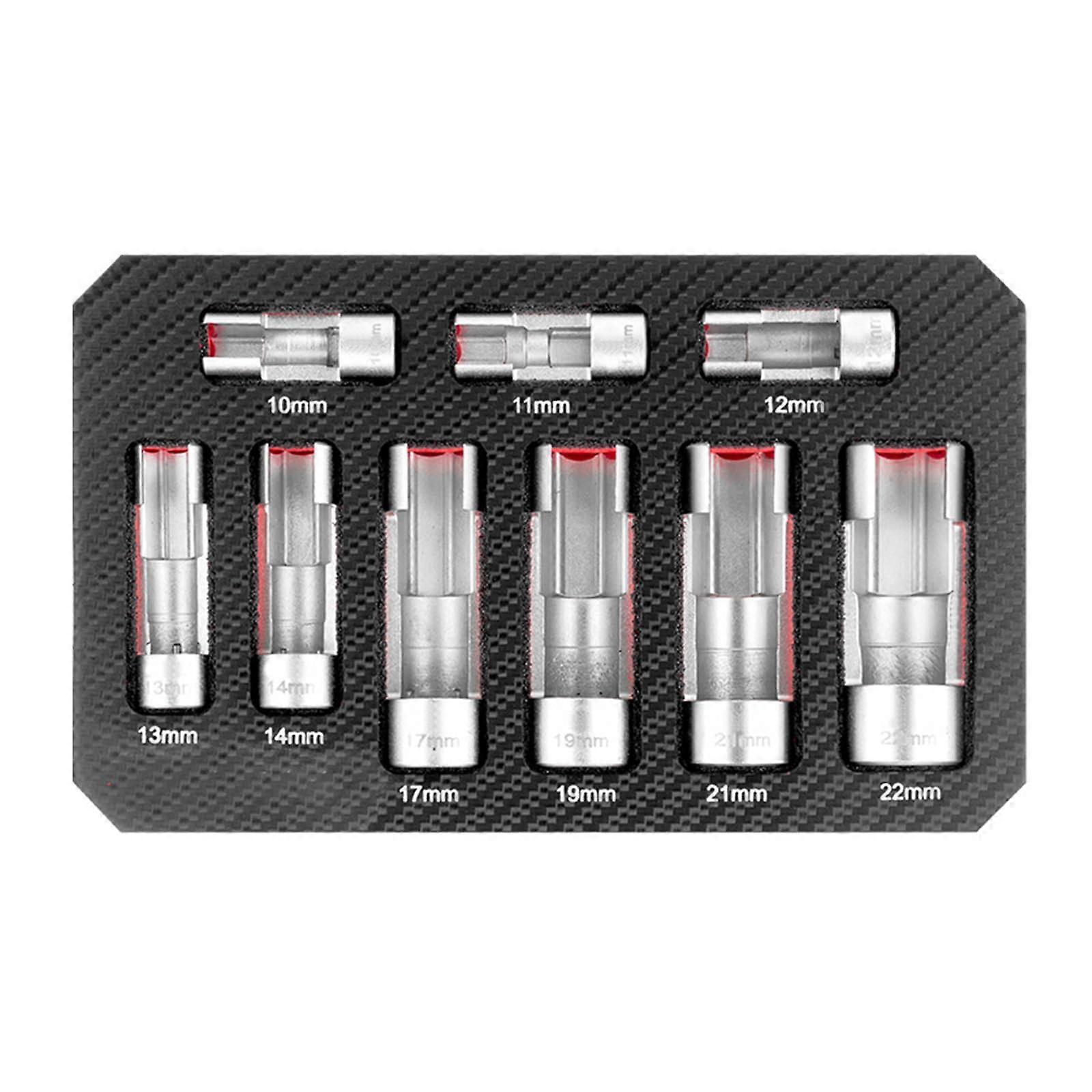 9pcs 1022 mm Automotive Sensors Socket Tool O2 Oxygen Sensors Pressure Key Socket Removal