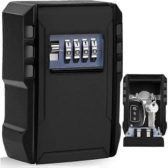 Secure Key Box, Large Outdoor Secure Key Box with 4 Digit Code Waterproof Wall Mounted Key Box, Robust Safe
