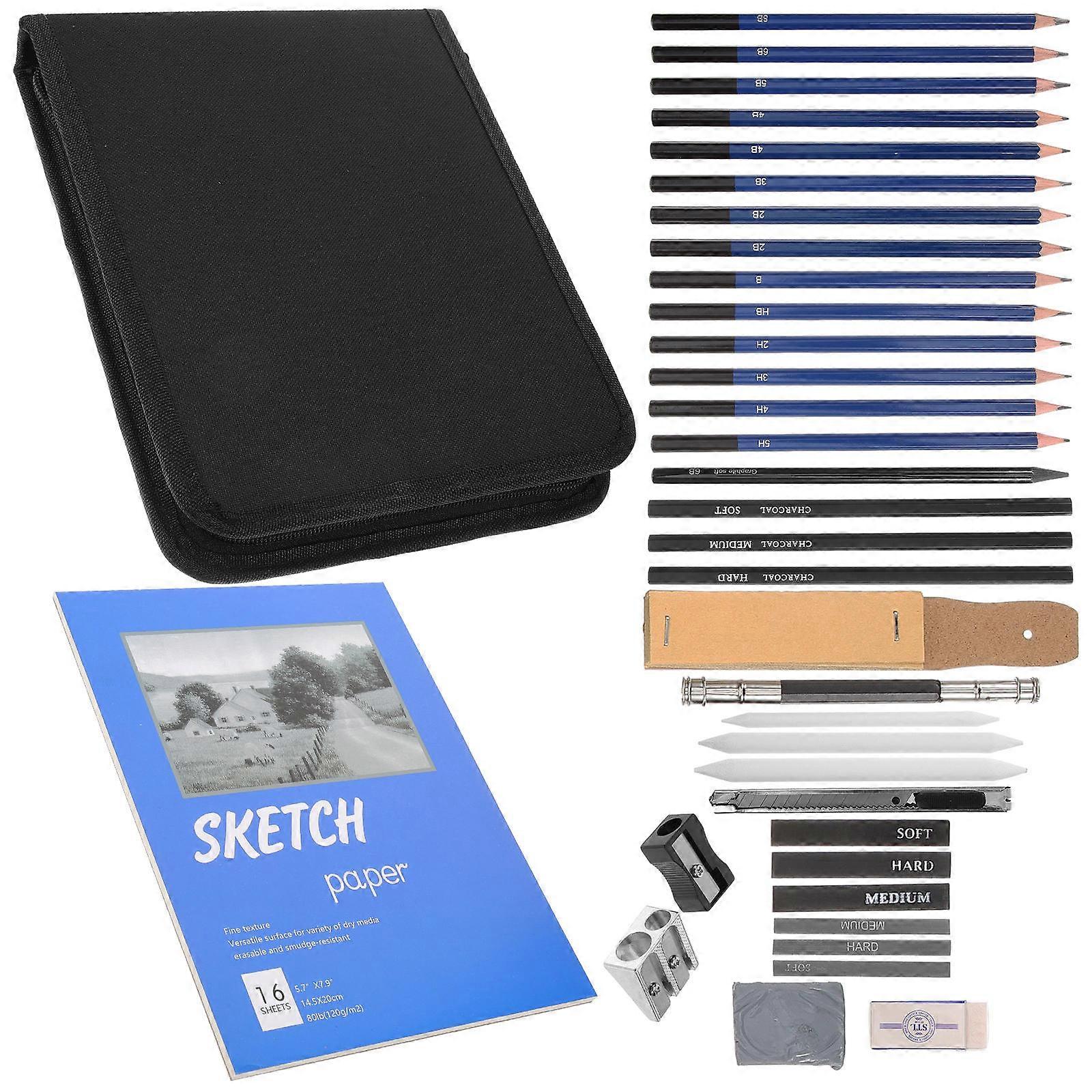 Drawing Kit Sketching Kit Drawing Pencils for Starter Sketching Supplies Office Use 17.50X0.80X0.80cm Drawing 1Set