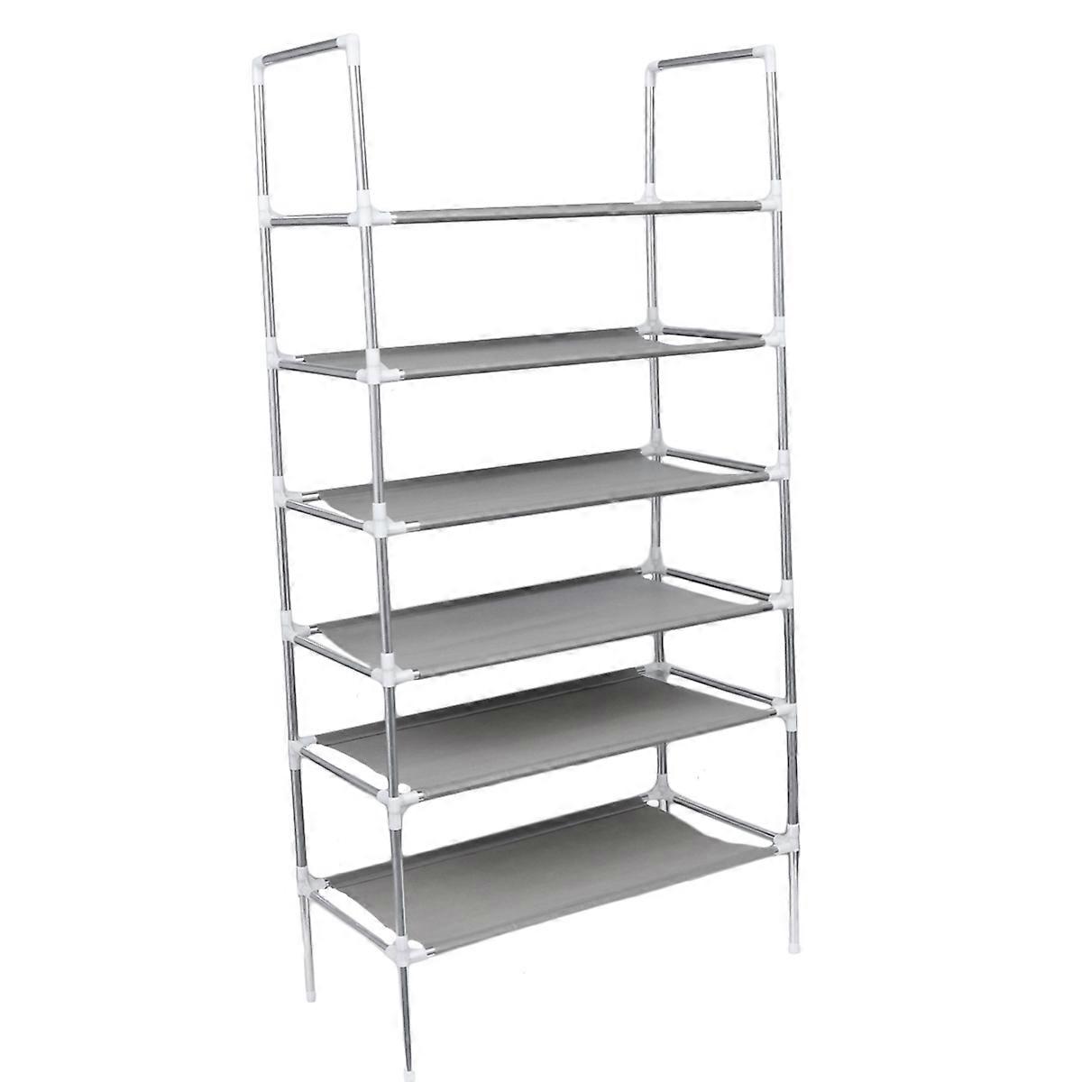 Metal Shoe Shelf for Storage Light Grey Sixtier with Handle Easy to Install