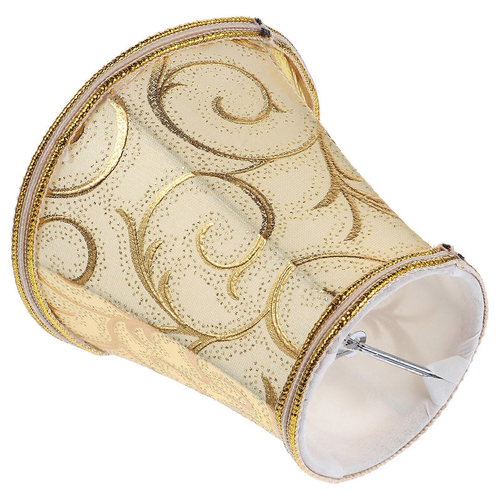 Elegant Lampshade European Style Fabric Lampshade Table Lamp Dust Protection Golden 5.1×5.1×4.7in 1Pack