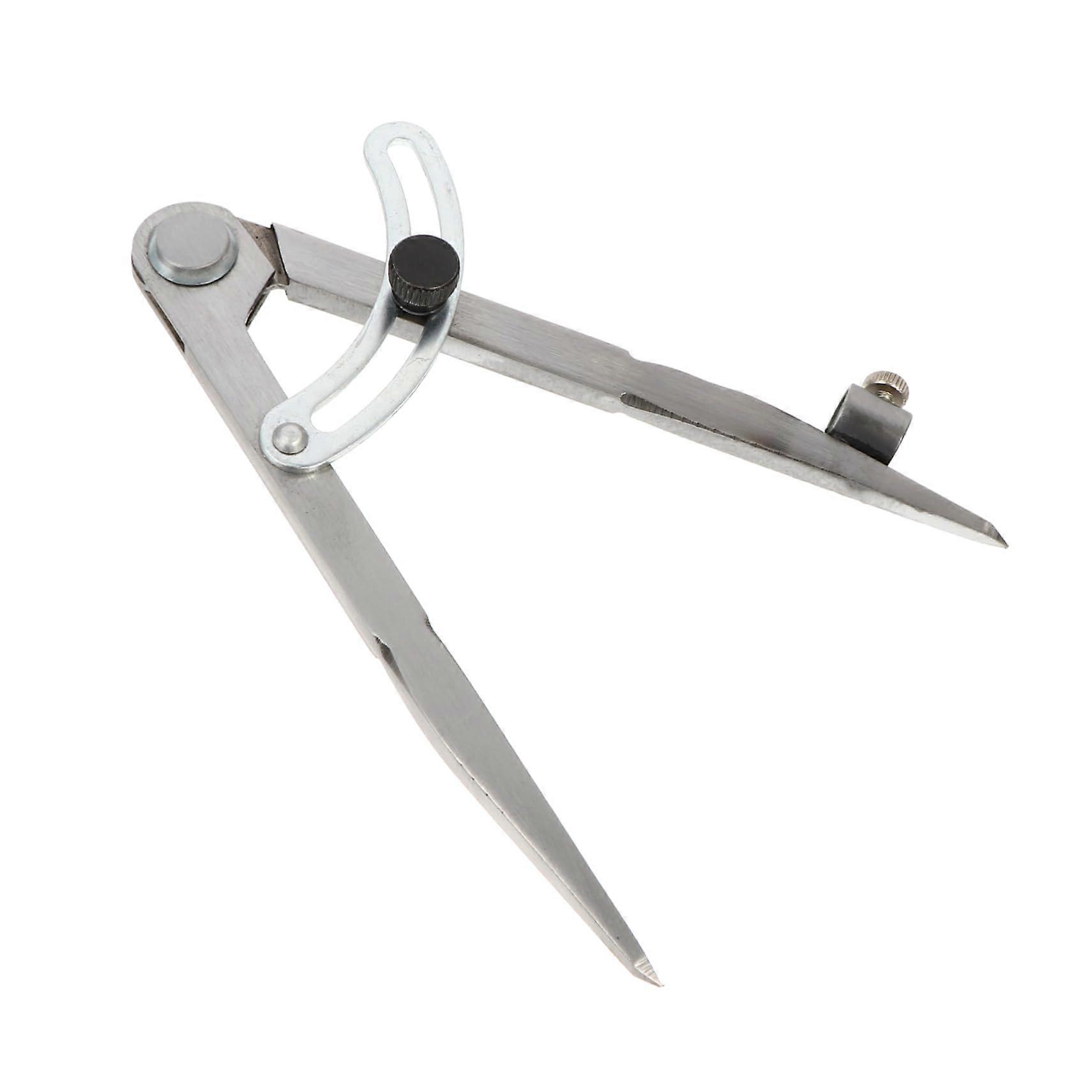 Lockable Compass Drawers Tool Caliper Measuring Device 15.5X2CM Silver Carbon Steel Macrame Cord Scribing Gauge