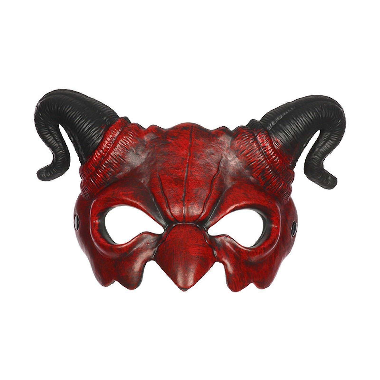 Carnival Mask Men's Masquerade Mask Red Devil Party Mask One Size