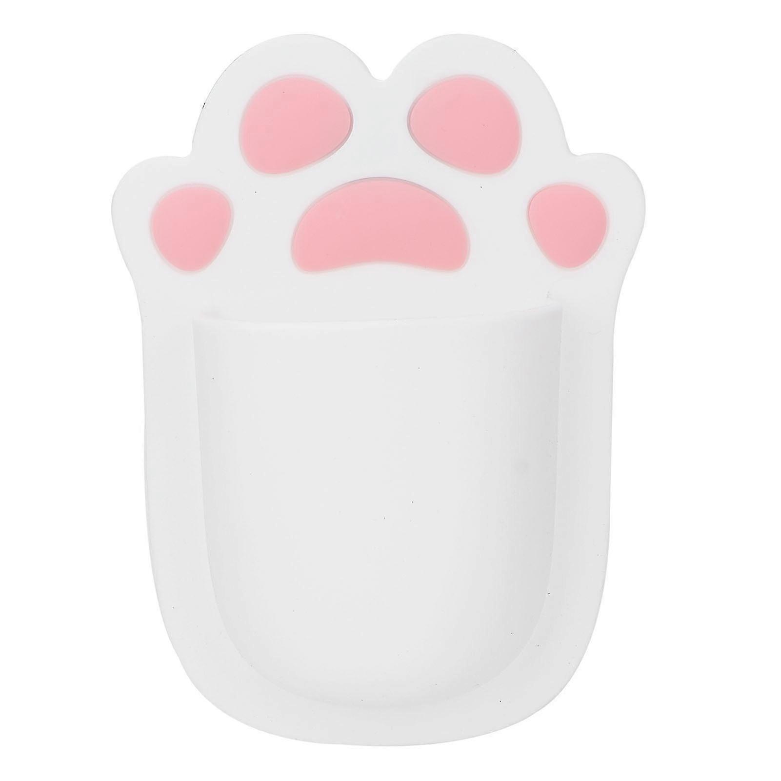 Wall-Mounted Silicone Toothbrush Holder - White Bathroom Organizer for Efficient Storage & Space-Saving Solution