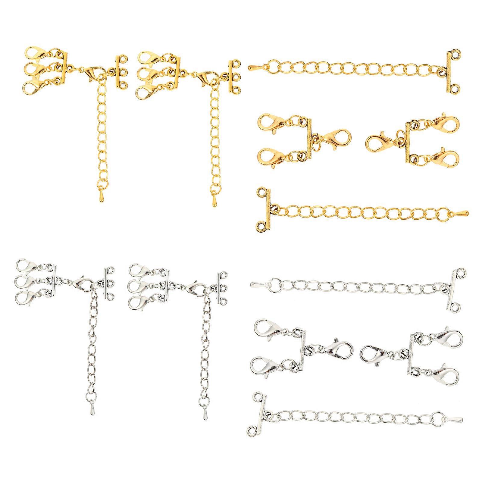 DIY Jewelry Accessories Multi Strand Connector with Slide Clasp Lock for Bracelets and Necklaces Assorted Color