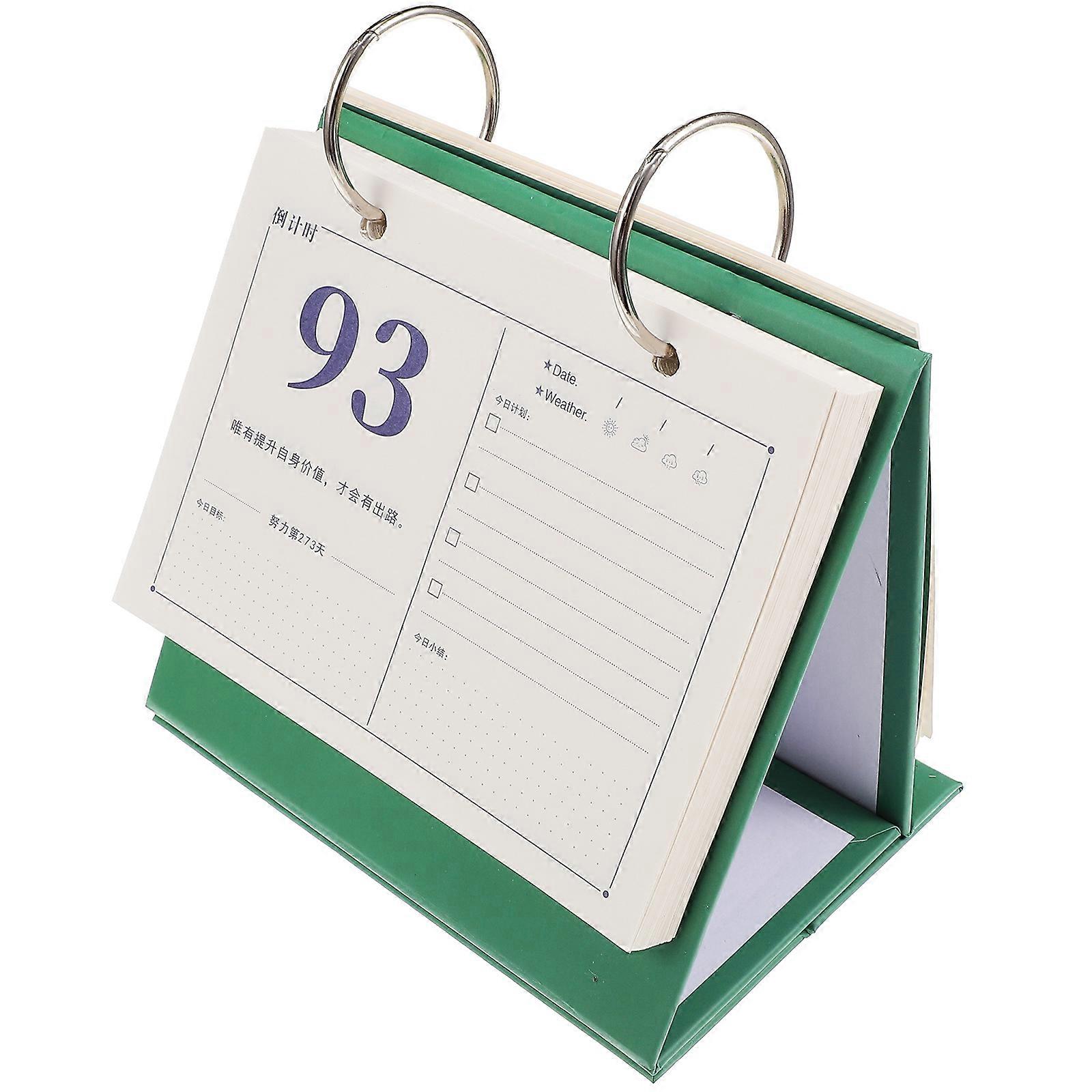Dark Green Countdown Calendar for Decoration with Thick Paper Perfect for Desk or Room Decor 8.5 x 11 inches