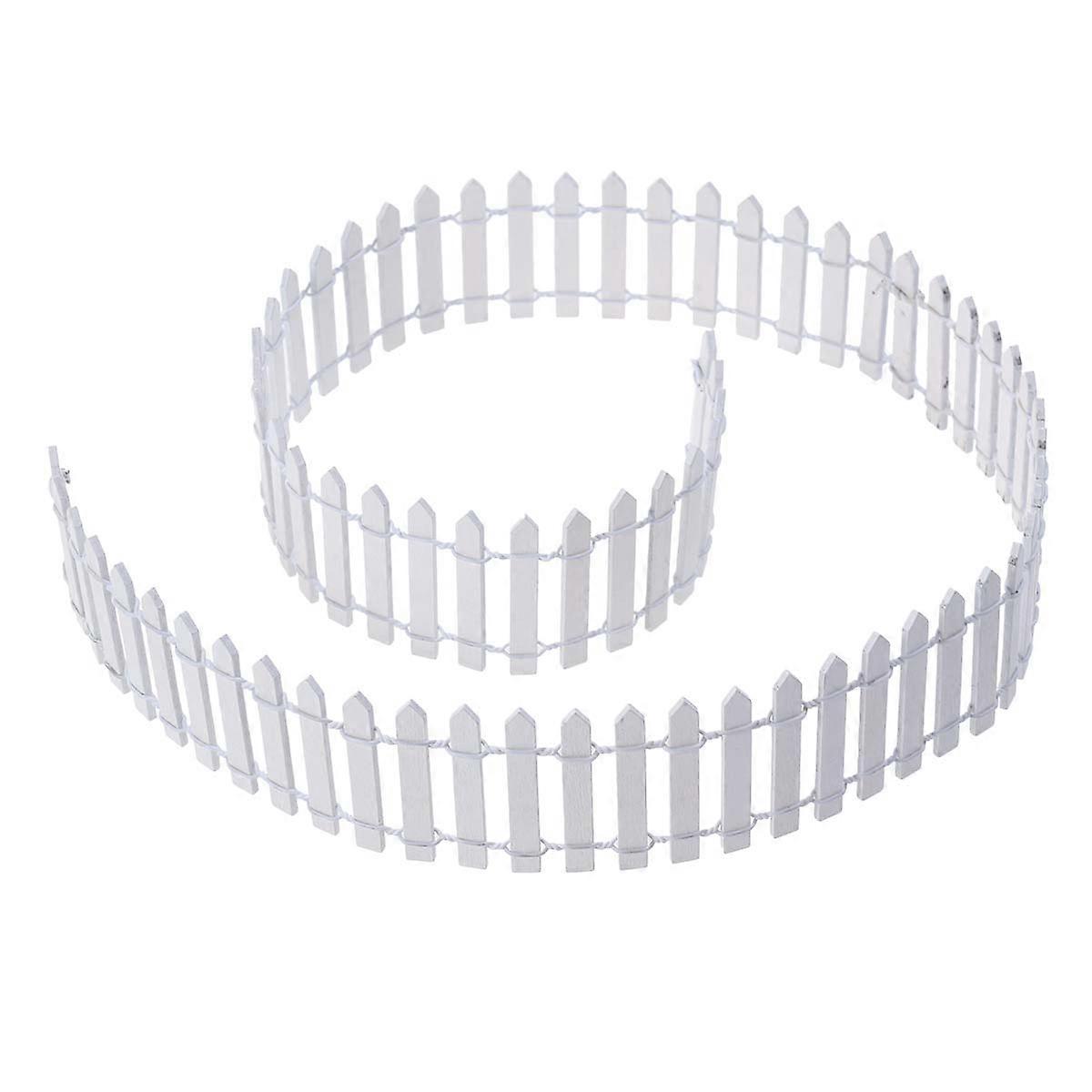 White Miniature Wooden Fence for Fairy Gardens and Dollhouses Easy to Realistic Design 6.3 Inches