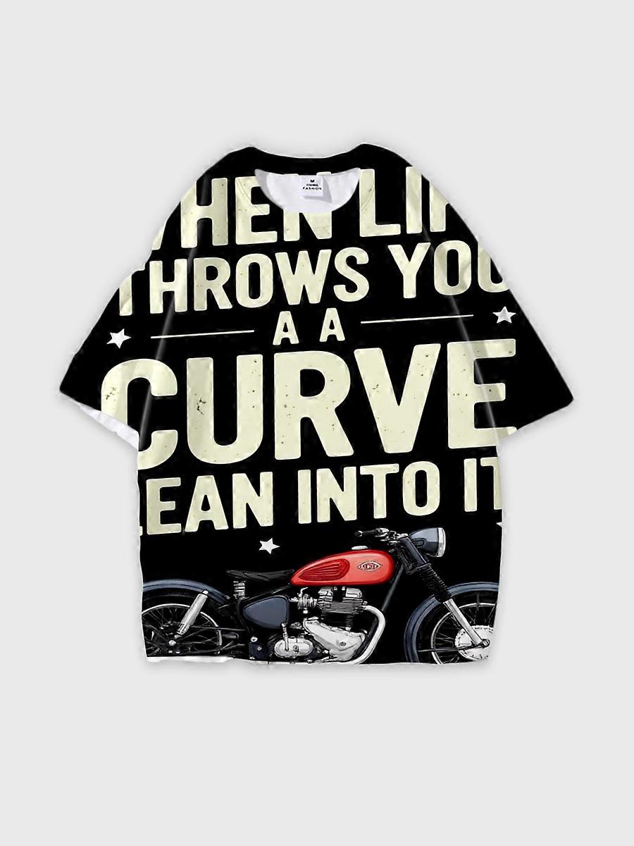 T-shirt round neck Pattern loose short sleeve E335