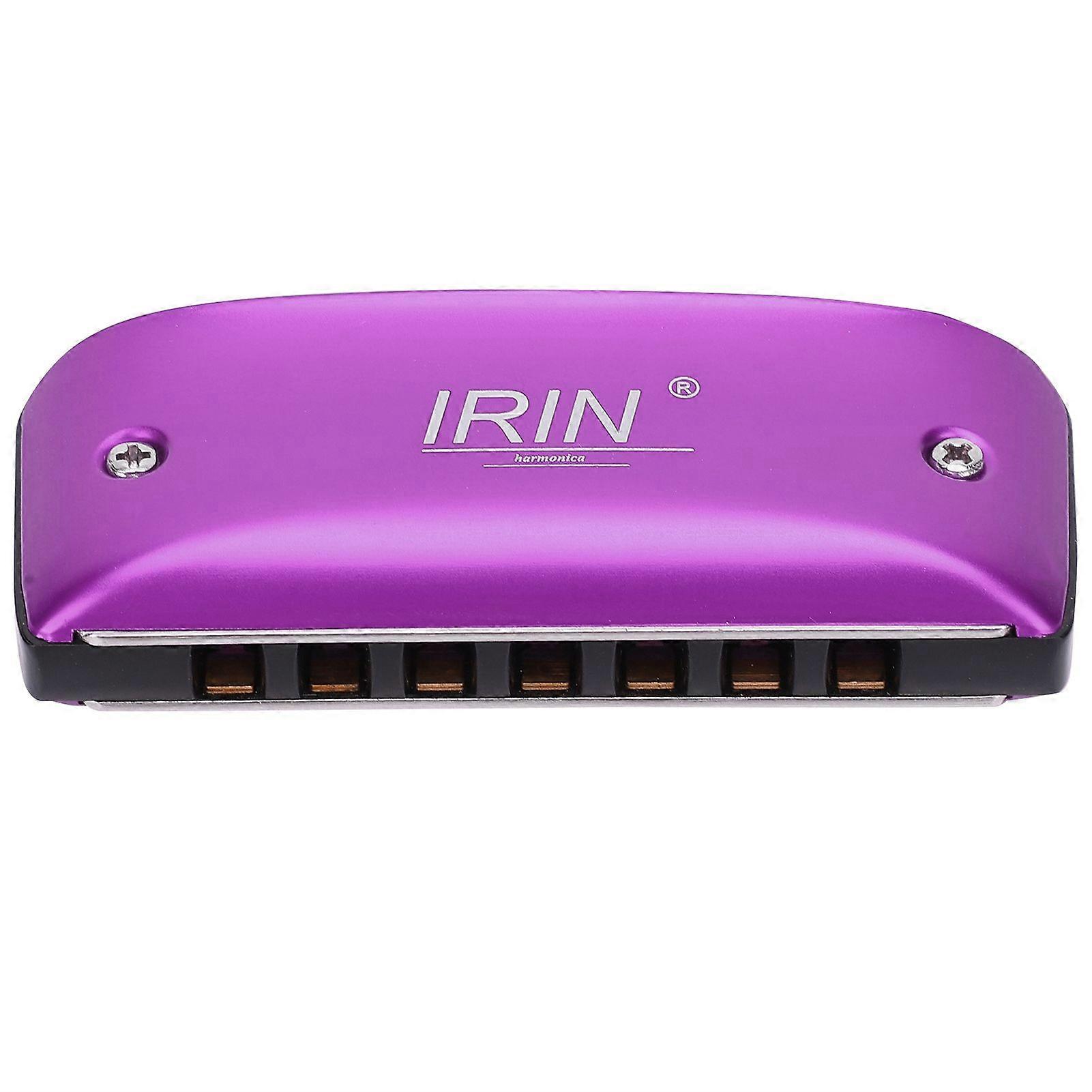 Harmonica 7-Hole Mini Blues Student Adult Beginner Playing Color Mouth Organ Wind InstrumentC Key Purple