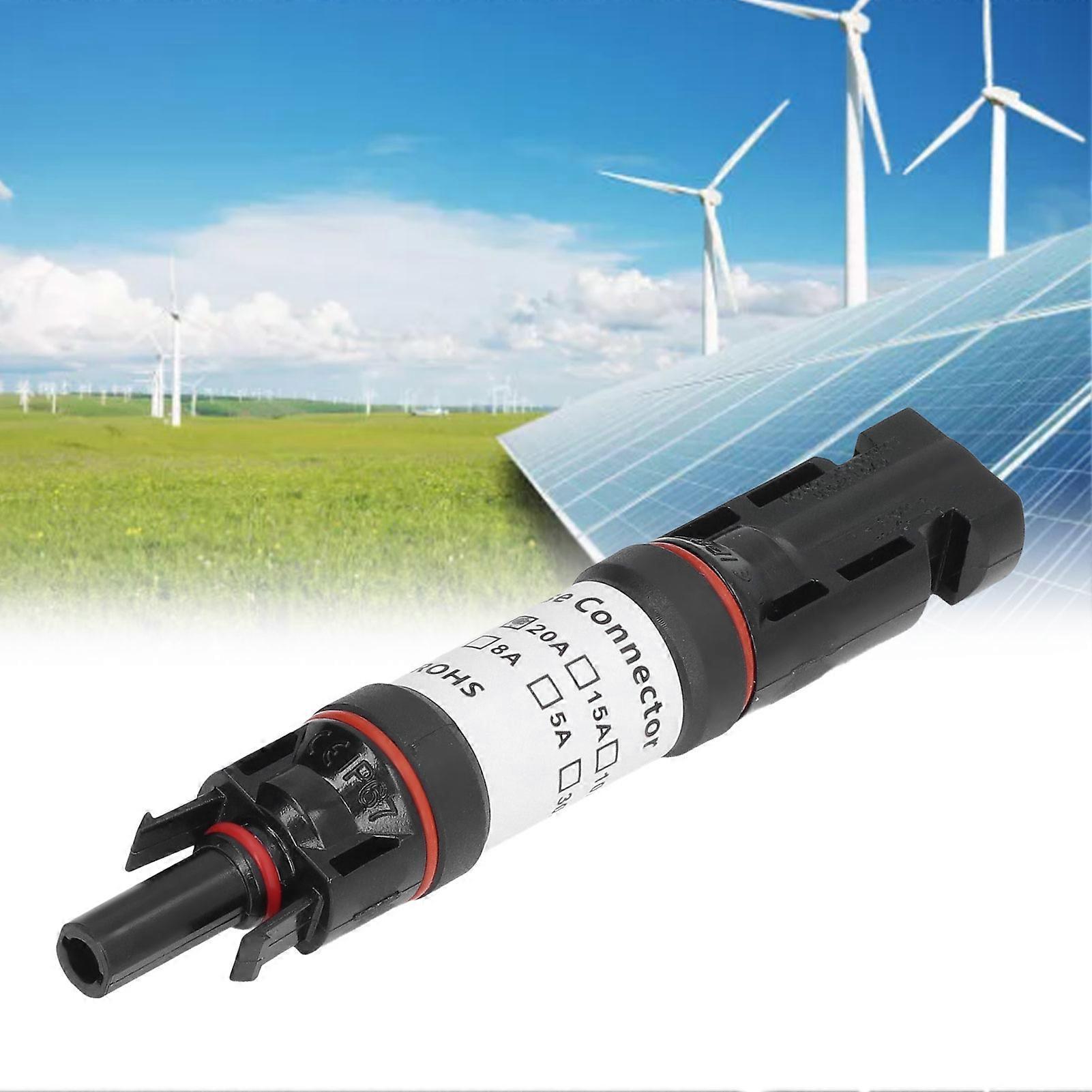 Solar PV Fuse Holder PPO Brass Photovoltaic Connector with Self Locking System DC 1000V15A 