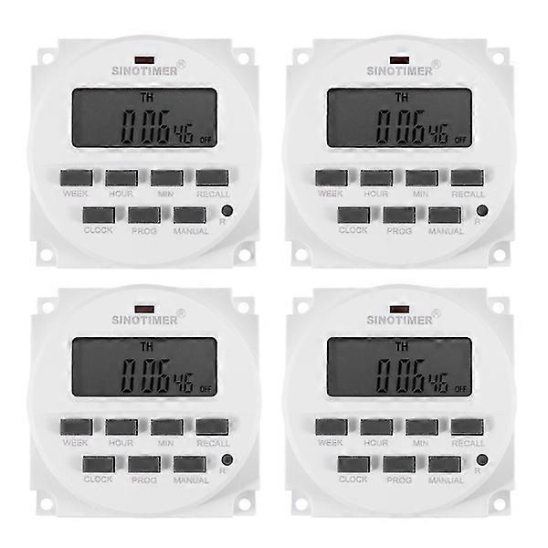 4X Sinotimer Tm618h-2 220V AC Digital Time Switch Output Voltage 220v 7 Days Weekly Programmable Time