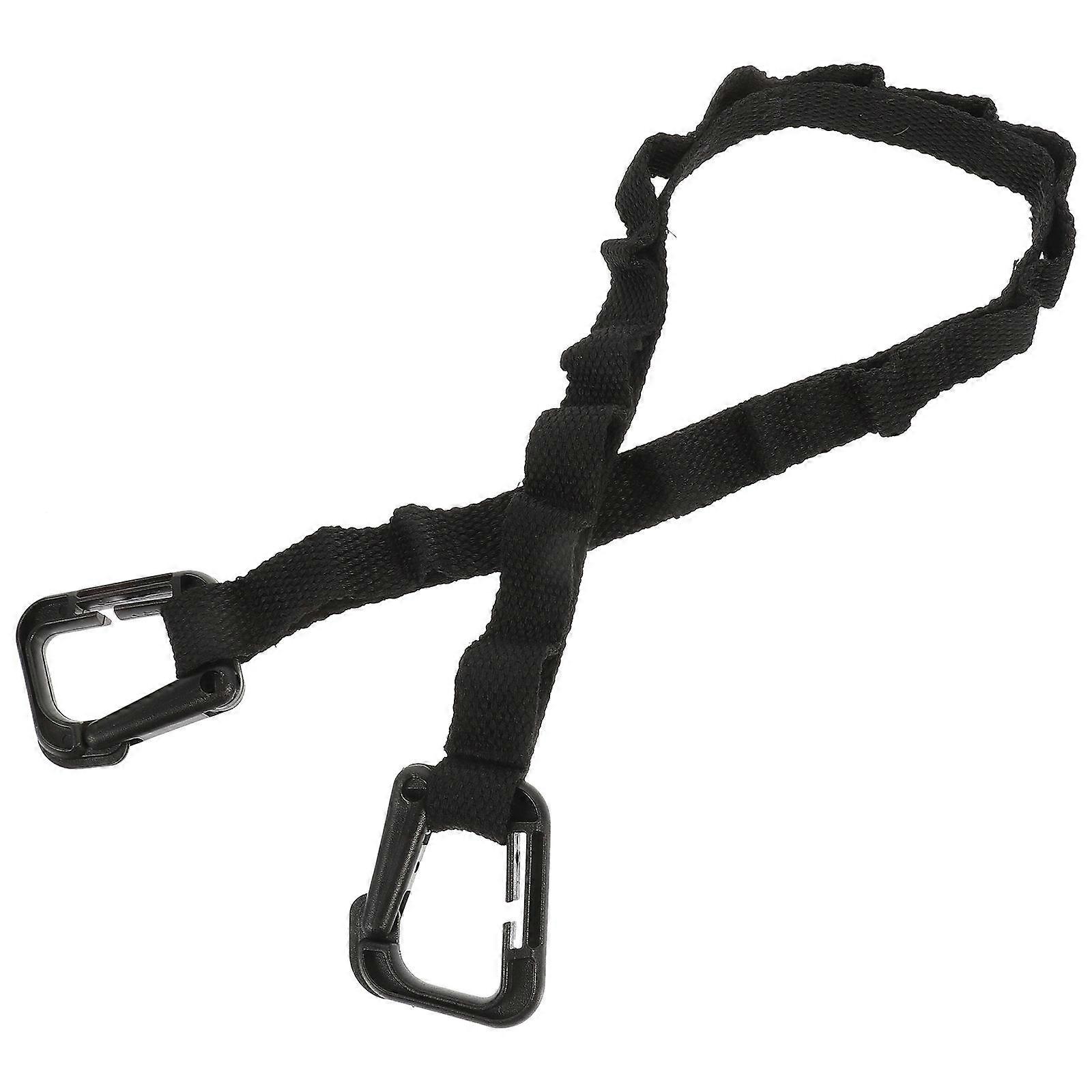 Portable Camping Storage Strap for Hanging Clothes and Gear Made of Strong Polyester Cotton Black
