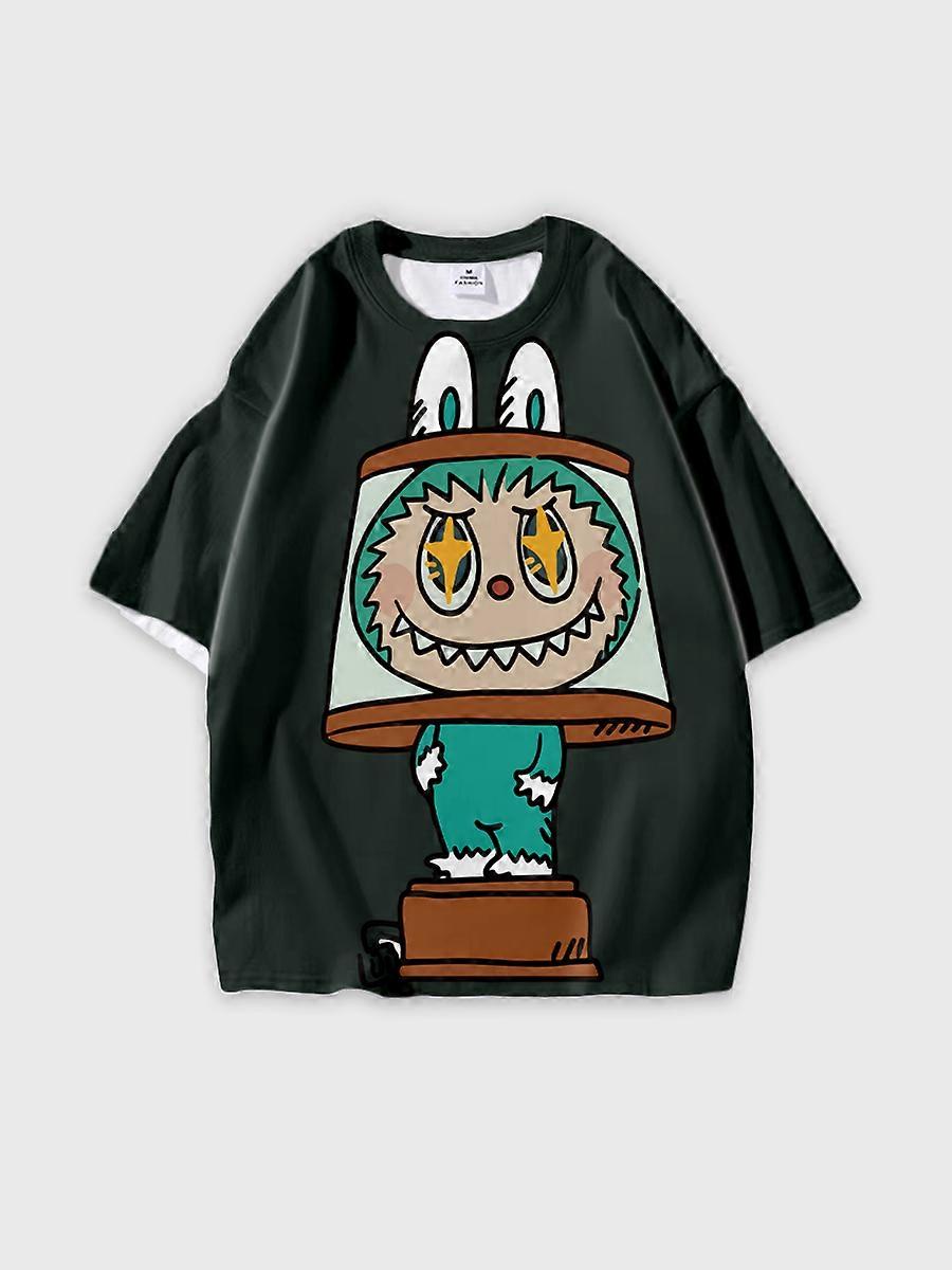 T-shirt round neck Pattern loose short sleeve P1909