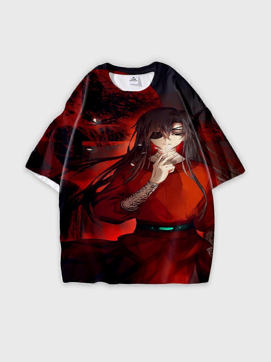 T-shirt round neck Role Pattern loose short sleeve E2362