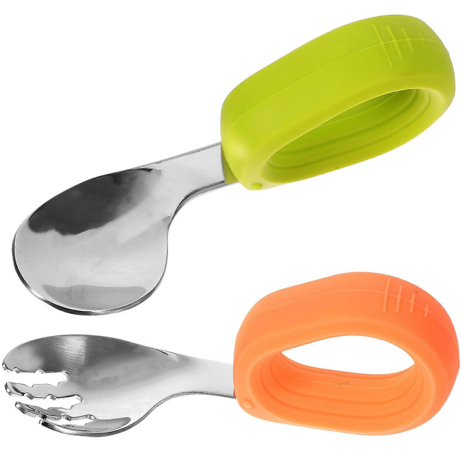 1 Set Toddler Spoon and Fork Kids Dining Tableware for Home Baby Eating