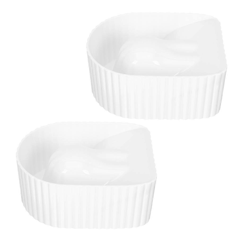White Acrylic Shell Design Nail Soaking Bowl for Storage 2pcs