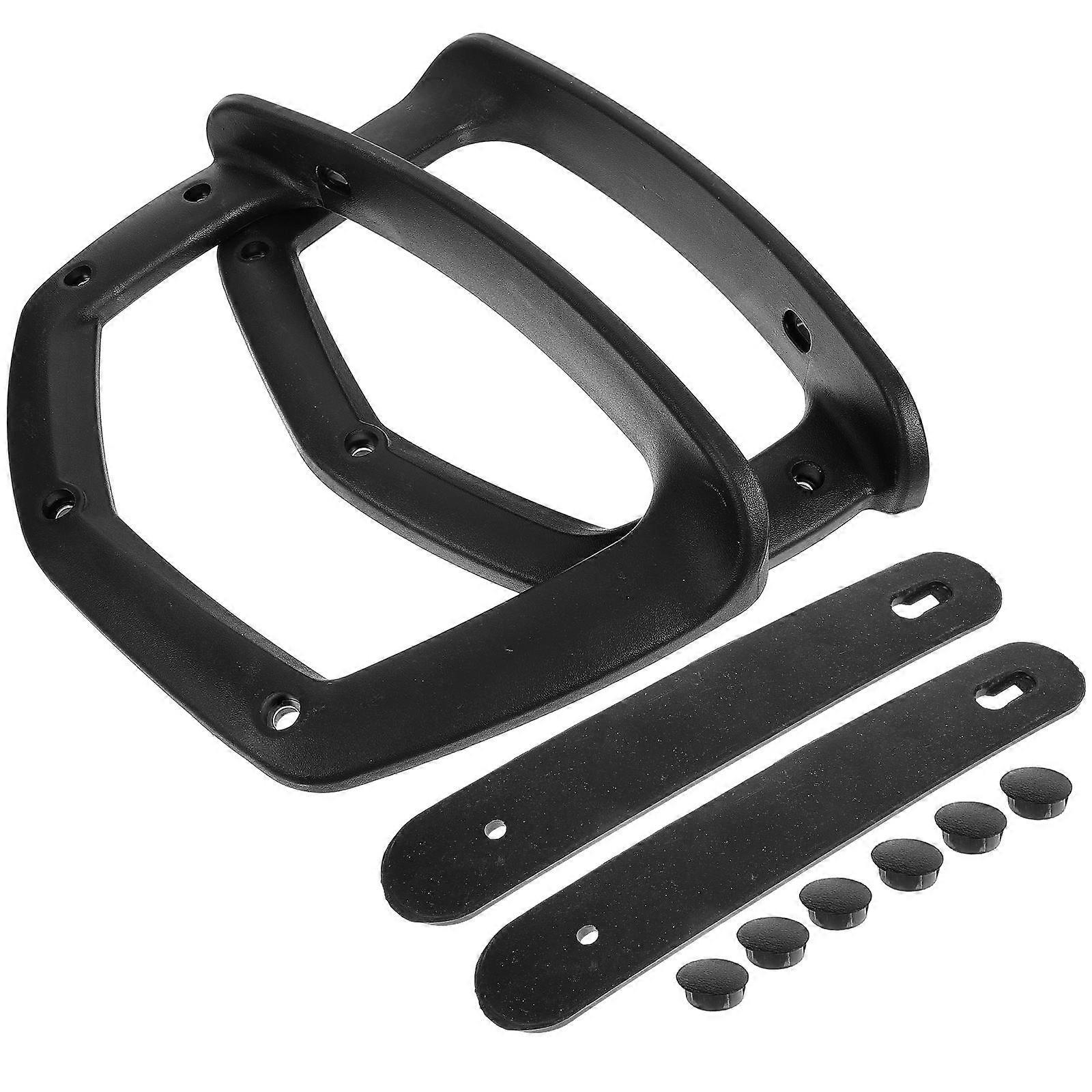 Universal Black Chair Arm Pads for Office and Gaming Chairs PP Plastic Armrests for Easy Relaxation