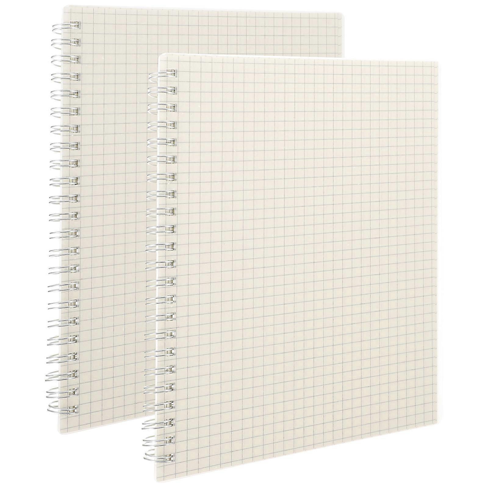 White Graph Paper Notebooks for Engineering Use 2Pcs Spiral Journals