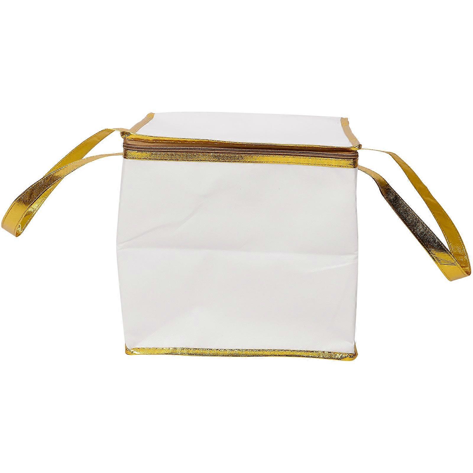 Insulated Food Warmer Bag for Candy Holding Made of Nonwoven Fabric White Color Portable with Large Capacity