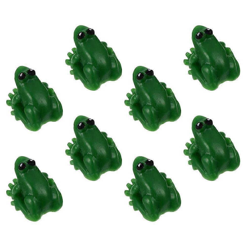 Tiny Frog Figurines 8Pcs Lovely Ornaments Great For Gardening Enthusiasts Beautiful Green Color Micro Landscape Accent