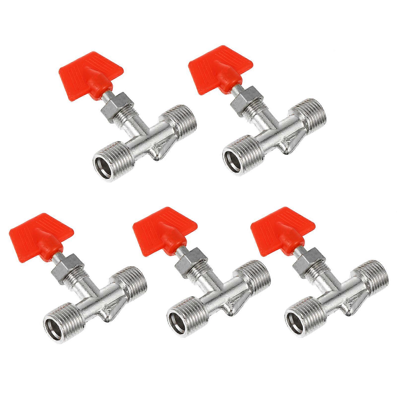 Copper Float Ball Air Compressor Valve for Air Pump 5Pcs Red Knob