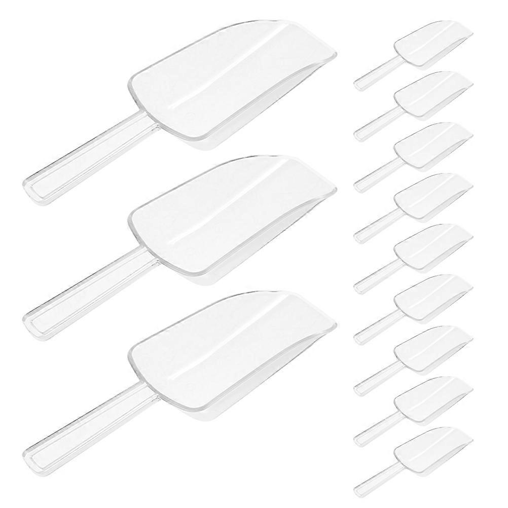 Here's a polished and professional product description for the **12pcs Plastic Ice Cube Scoops**:
**12pcs Plastic Ice Cube Scoops – Ergonomic,