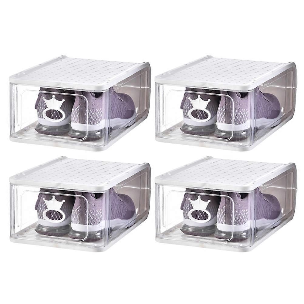 Shoes Bin Storage Space Saving Shoes Holder Small Size Grey Plastic Container 5Pcs