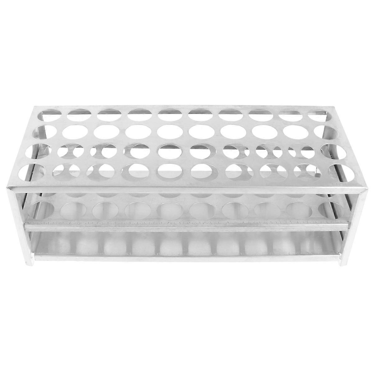 Test Tube Rack Aluminum Silver for Laboratory Storage Use Lightweight and Durable 40x22.5