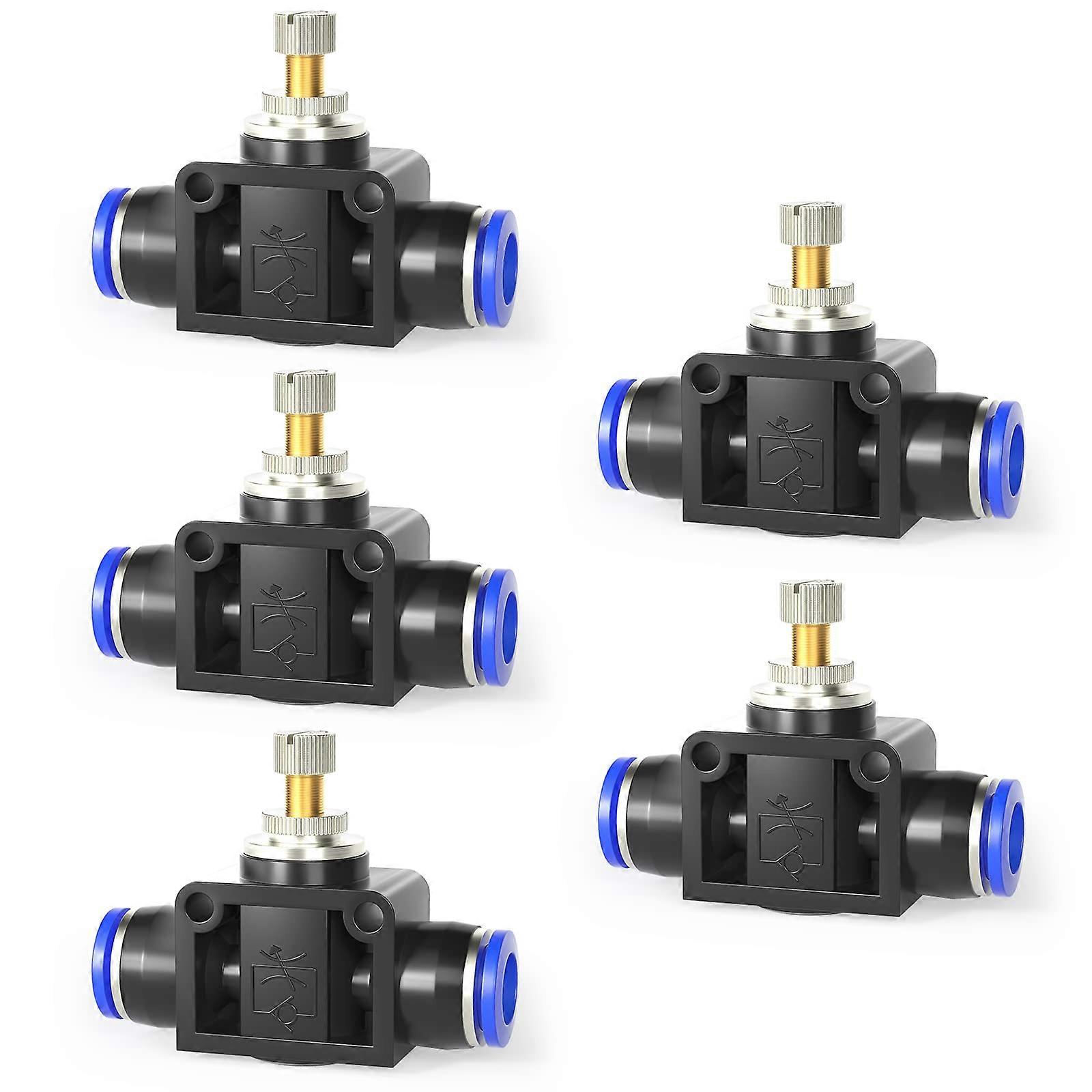 5 x 6 mm AD Air Flow Control Valve with Push to Connect Connection, Straight Speed Controller (SA6) 6MM (SA6) 5