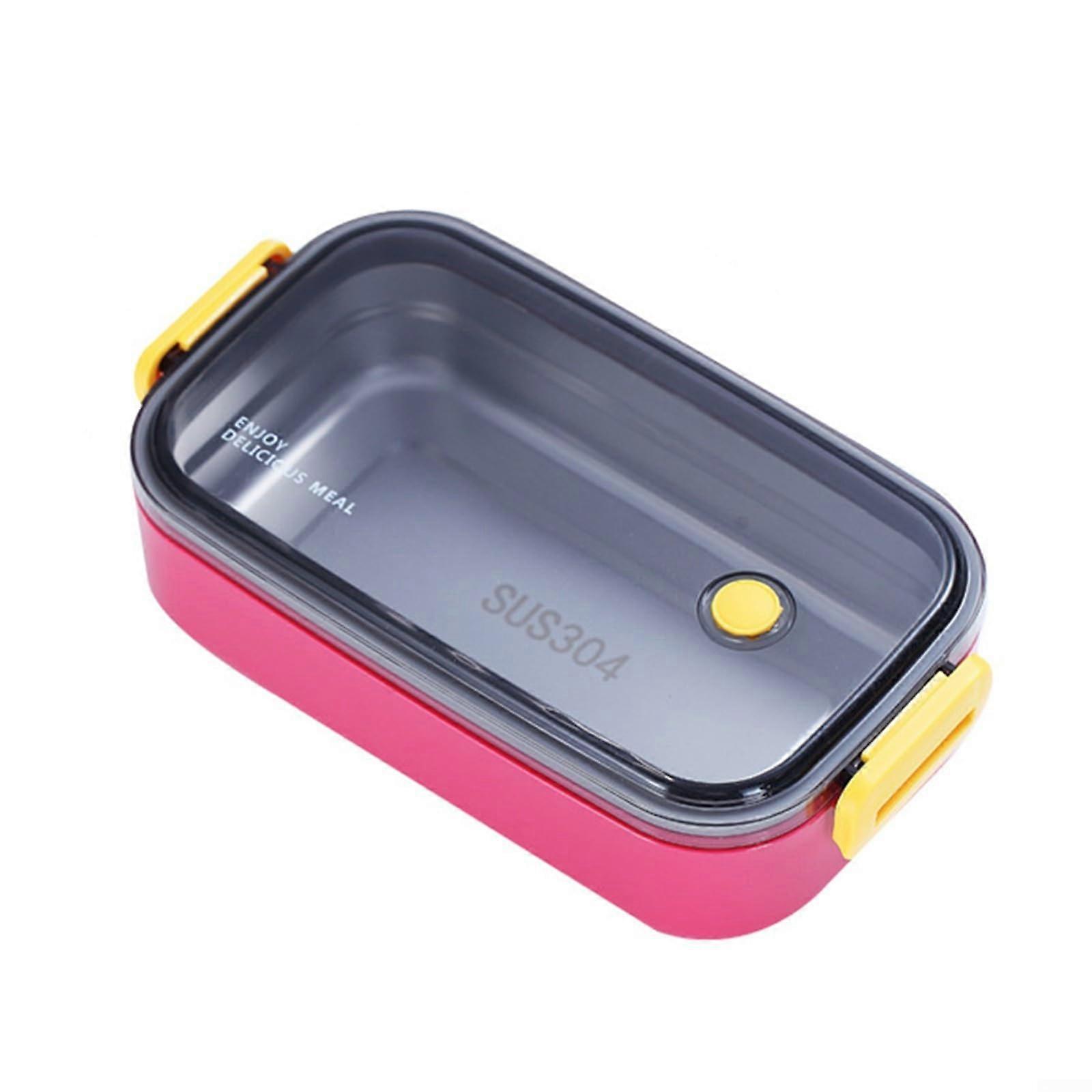 Portable 2layer stainless steel lunch container for easy meal management (singlelayer red) Singlelayer Red